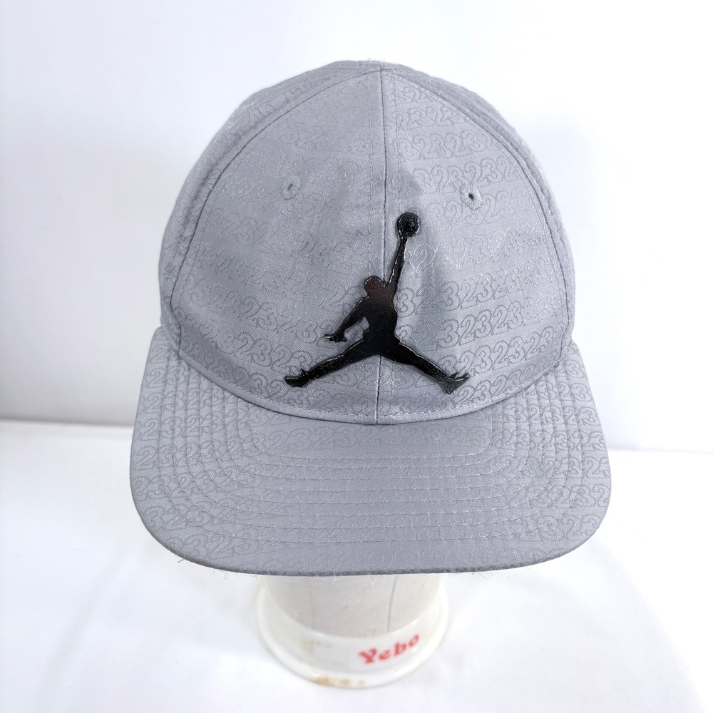Jordan Snapback Hat Grey 23 Monogram Jacquard Jumpman Logo 617848-100